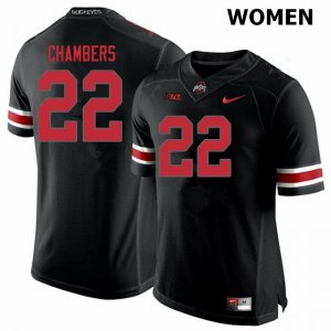 Women's Ohio State Buckeyes #22 Steele Chambers Blackout Nike NCAA College Football Jersey Jogging JES1744PI